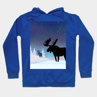 Northern Lights Bull Moose Hoodie